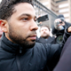 Empire actor Jussie Smollett leaves Cook County jail after posting bond on February 21, 2019 in Chicago, Illinois